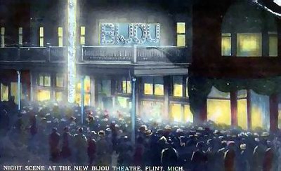 Bijou Theatre - Post Card Night Scene